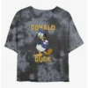 New 🌟 Disney Mickey Mouse Donald Duck Tie-Dye Girls Crop T-Shirt ❤️