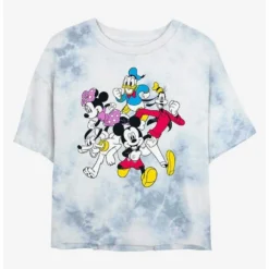 Discount 🥰 Disney Mickey Mouse Fun Run Tie-Dye Girls Crop T-Shirt 🧨