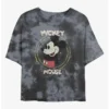 Flash Sale ❤️ Disney Mickey Mouse Happy Mickey Tie-Dye 🛒 Girls Crop T-Shirt 🔔