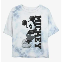 Hot Sale ⭐ Disney Mickey Mouse Mickey Lean Tie-Dye 😍 Girls Crop T-Shirt 👍