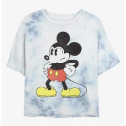 Discount 👏 Disney Mickey Mouse Mightiest Mouse Tie-Dye Girls Crop T-Shirt 👏