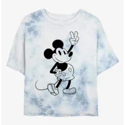 Best deal ⭐ Disney Mickey Mouse Peace Out Tie-Dye Girls Crop T-Shirt 🔥
