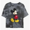Cheap 👍 Disney Mickey Mouse Traditional Mickey Tie-Dye 🎁 Girls Crop T-Shirt ✨