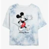 Top 10 🌟 Disney Mickey Mouse Waving Hi Tie-Dye 🔥 Girls Crop T-Shirt ⭐