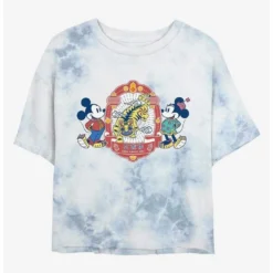 Cheapest 🔔 Disney Mickey Mouse Care About You Tie-Dye Girls Crop T-Shirt 🔔