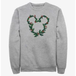 Buy ⭐ Disney Mickey Mouse Mistletoe Wreath Ears Sweatshirt ⌛