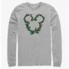 Budget ✔️ Disney Mickey Mouse Mistletoe Wreath Ears Long-Sleeve T-Shirt 🎁