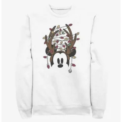 New 🎉 Disney Mickey Mouse Christmas Light Antlers Sweatshirt 😍