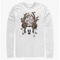Best deal 🎉 Disney Mickey Mouse Christmas Light Antlers Long-Sleeve T-Shirt ✨