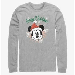 Top 10 🛒 Disney Mickey Mouse Snowflakes Santa Mickey Long-Sleeve T-Shirt 🥰