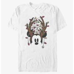 Coupon 🛒 Disney Mickey Mouse Christmas Light Antlers T-Shirt ⭐