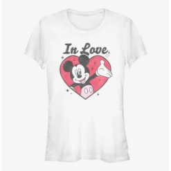 Promo 🔥 Disney Mickey Mouse Mickey In Love Girls T-Shirt 😍